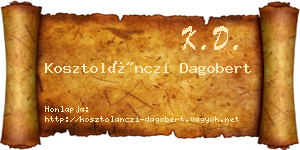 Kosztolánczi Dagobert névjegykártya